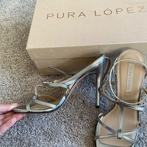 Pura Lopez Silver sandals